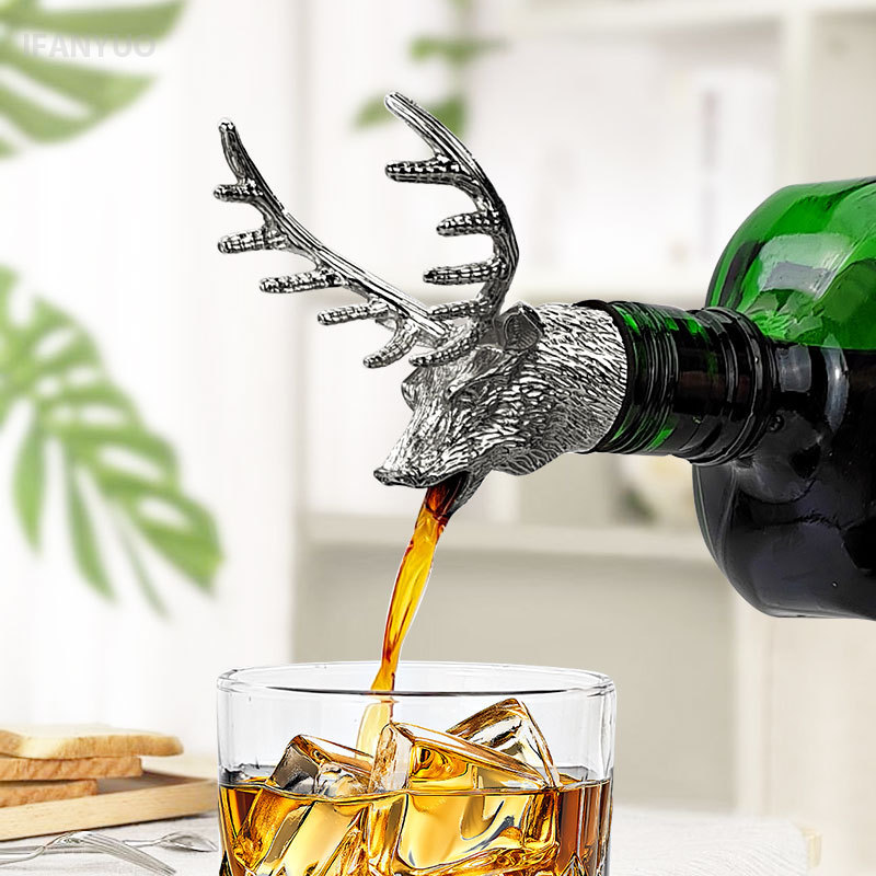 Zinc Alloy Deer Head Wine Pour - Head Racket Boom ulasan dan harga