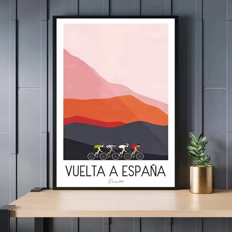 Watercolor Cycling Race Cyclis - Mountain Biking France ulasan dan harga
