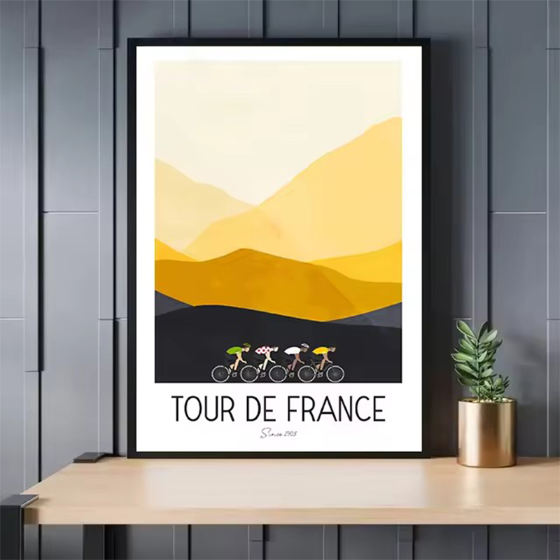 Watercolor Cycling Race Cyclis - Mountain Biking France ulasan dan harga